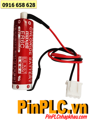 Maxell ER6C (Zắc PH2.54-3P), Pin nuôi nguồn PLC Maxell ER6C lithium 3.6v 1800mAh, Xuất xứ NHẬT 